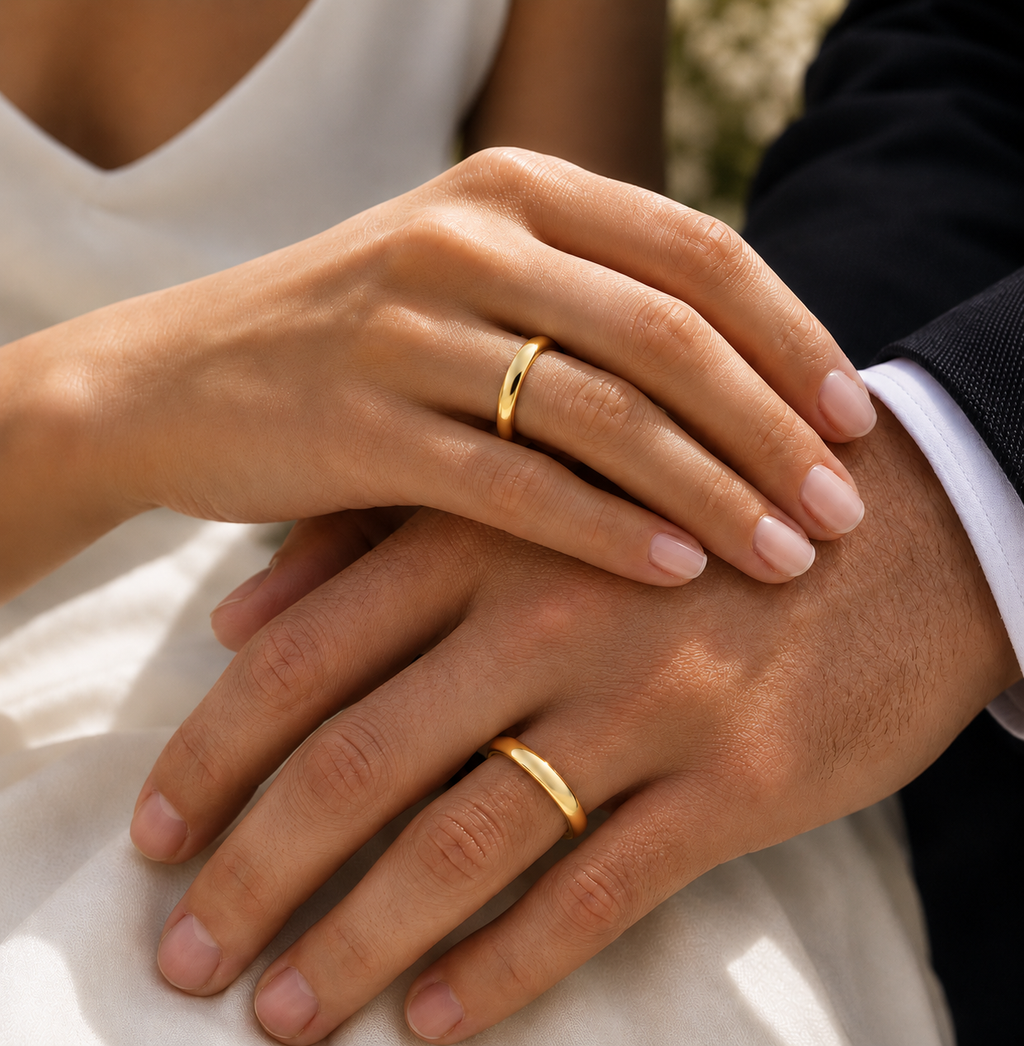 Argollas Matrimonio Inglés-Oro Dorado
