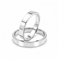 Argollas Matrimonio Planas- Oro Blanco