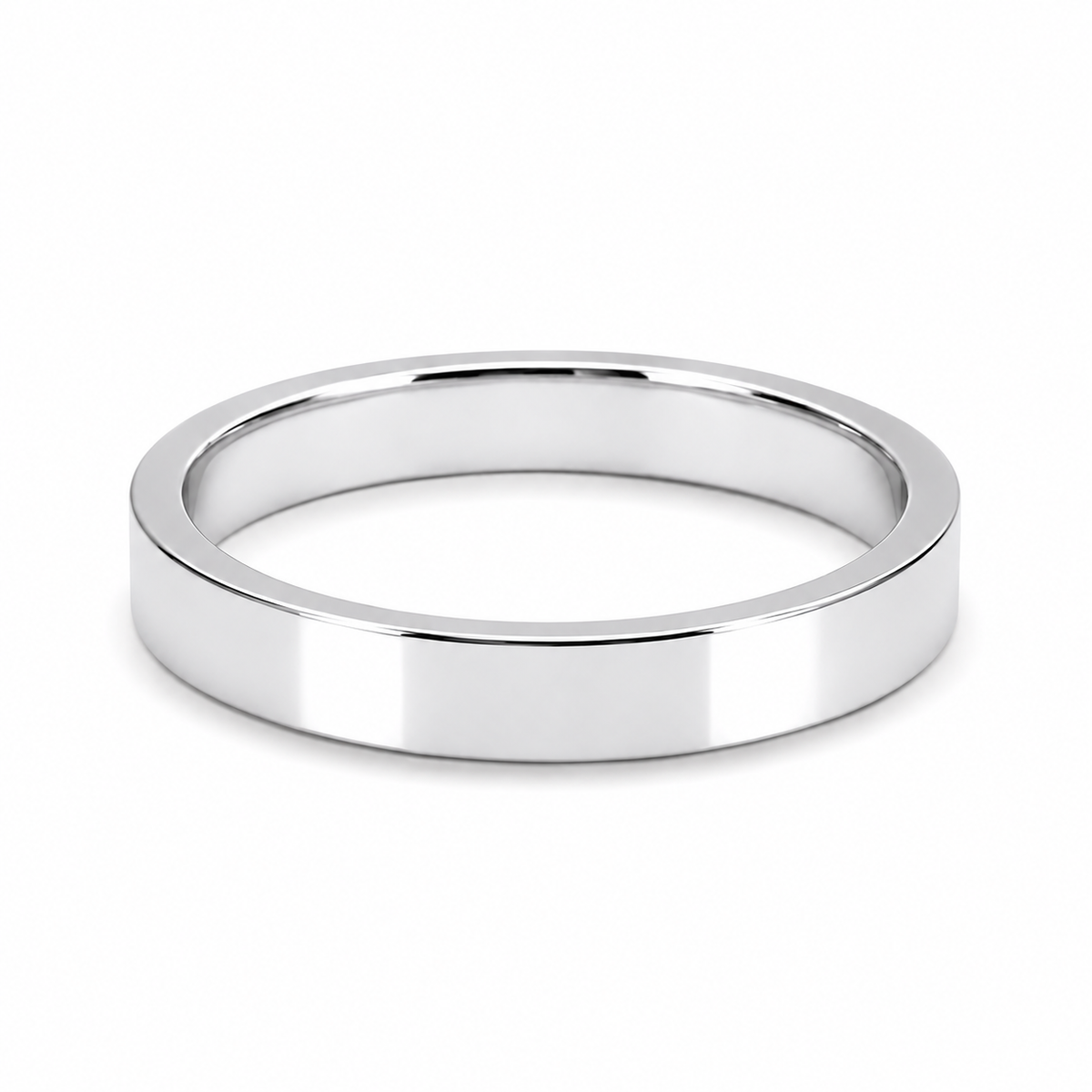 Argollas Matrimonio Planas- Oro Blanco