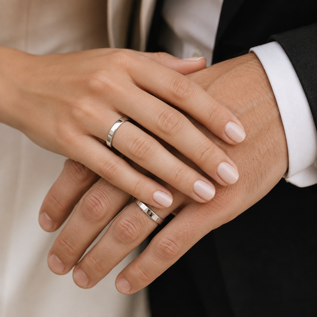 Argollas Matrimonio Planas- Oro Blanco