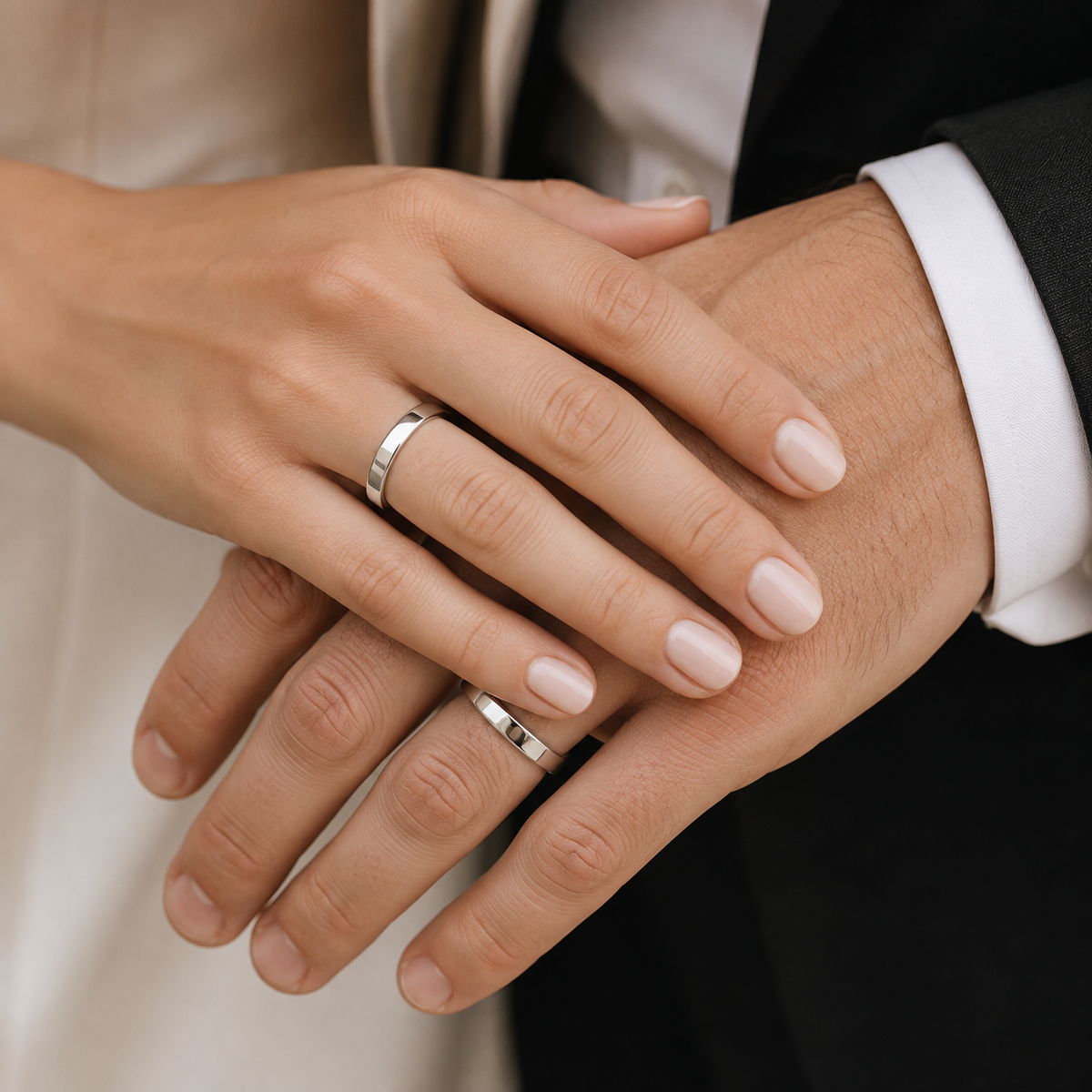 Argollas Matrimonio Planas- Oro Blanco