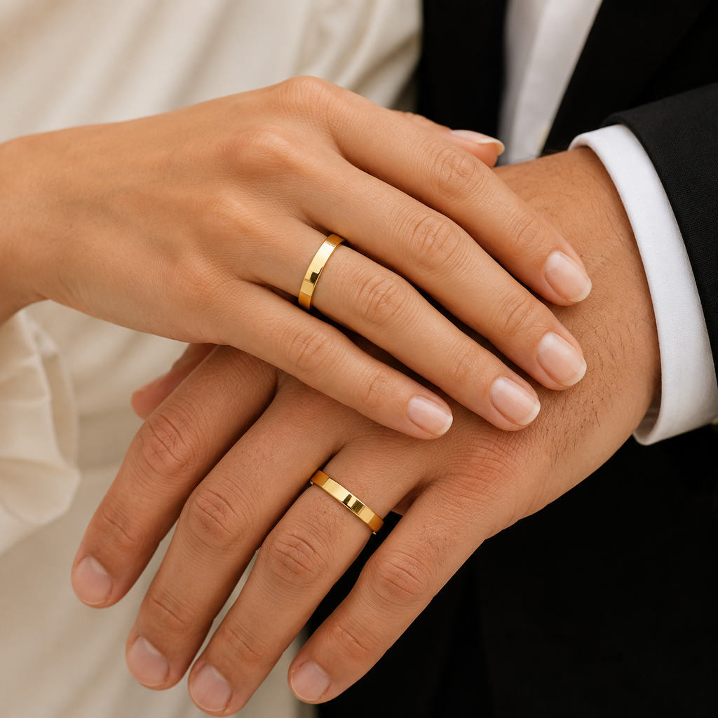 Argollas Matrimonio Planas- Oro Dorado