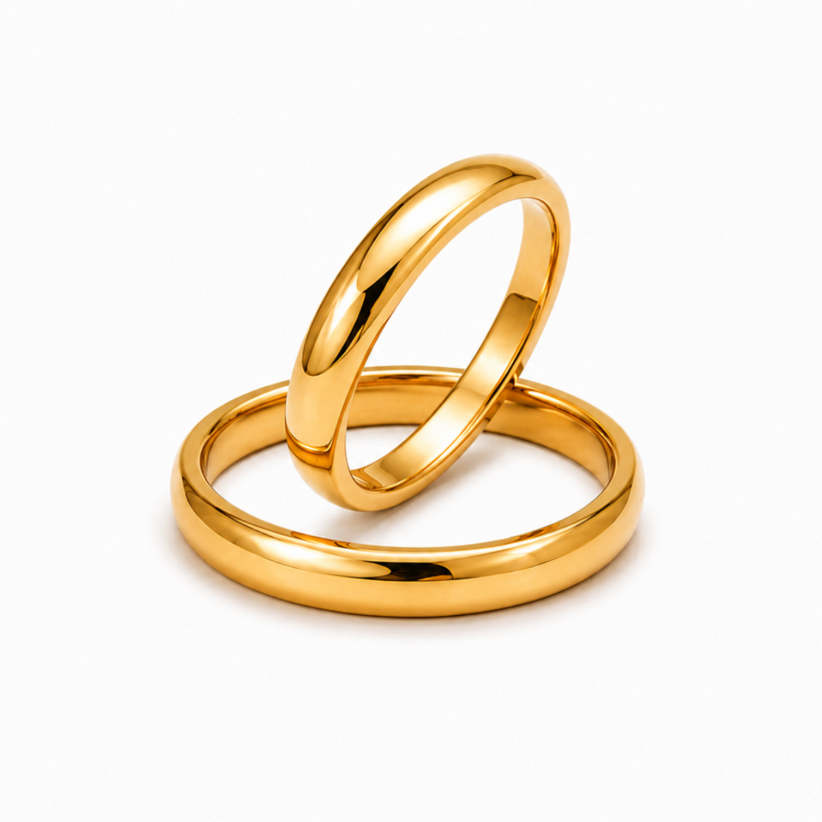 Argollas Matrimonio Inglés-Oro Dorado
