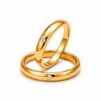 Argollas Matrimonio Inglés-Oro Dorado Diamante