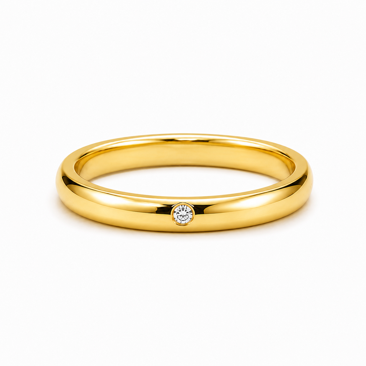 Argollas Matrimonio Inglés - Oro Amarillo Diamante