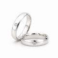 Argollas Matrimonio Inglés- Oro Blanco Diamante