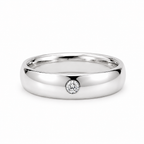 Argollas Matrimonio Inglés- Oro Blanco Diamante