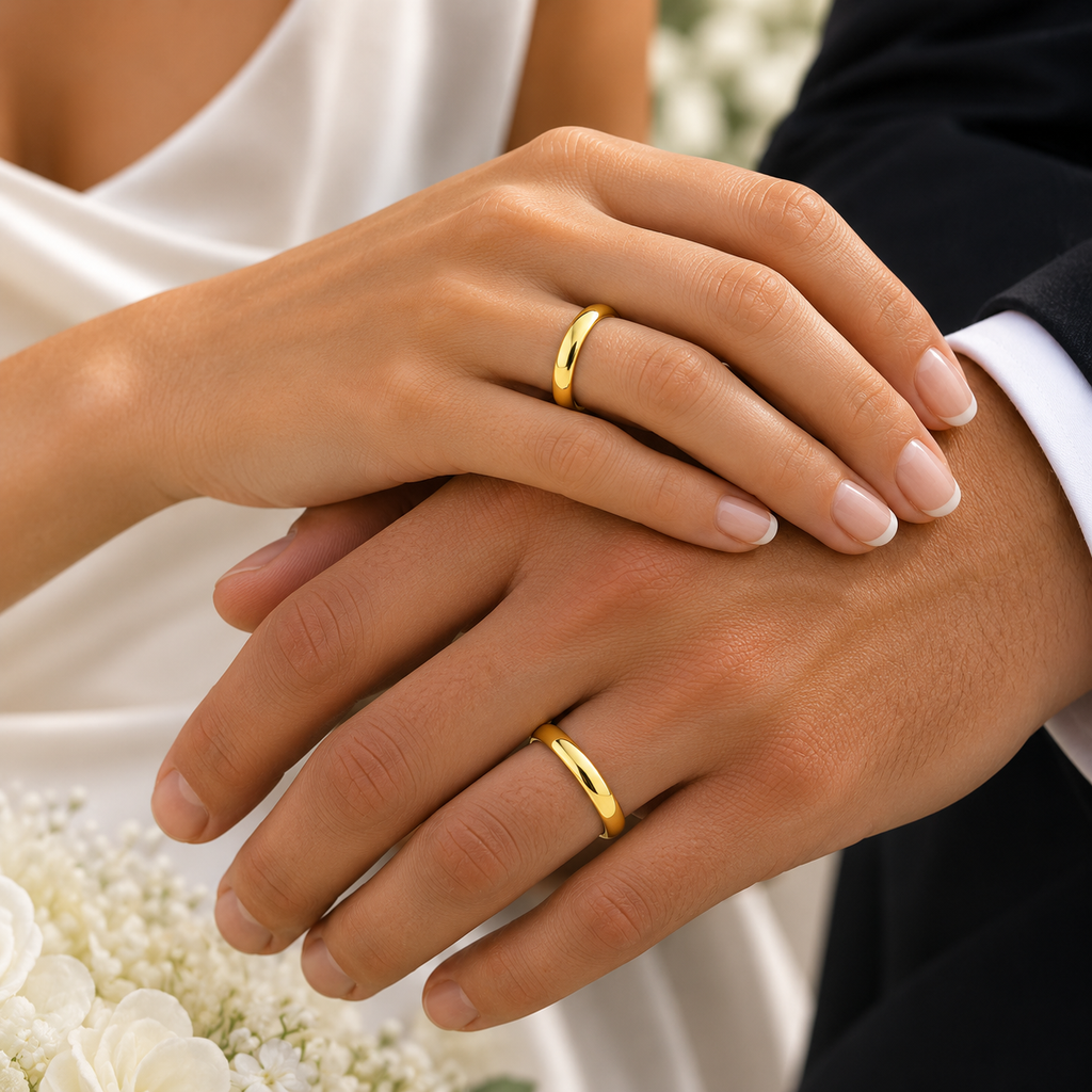 Argollas Matrimonio Inglés - Oro Amarillo