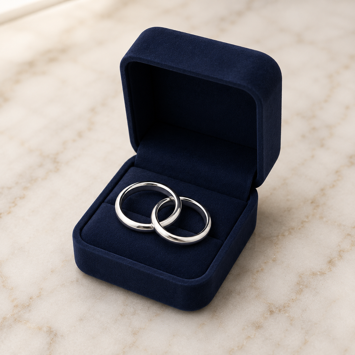 Argollas Matrimonio Inglés- Oro Blanco