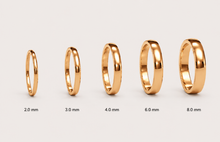 Cargar imagen en el visor de la galería, Argollas de Matrimonio Media Caña- Oro Dorado
