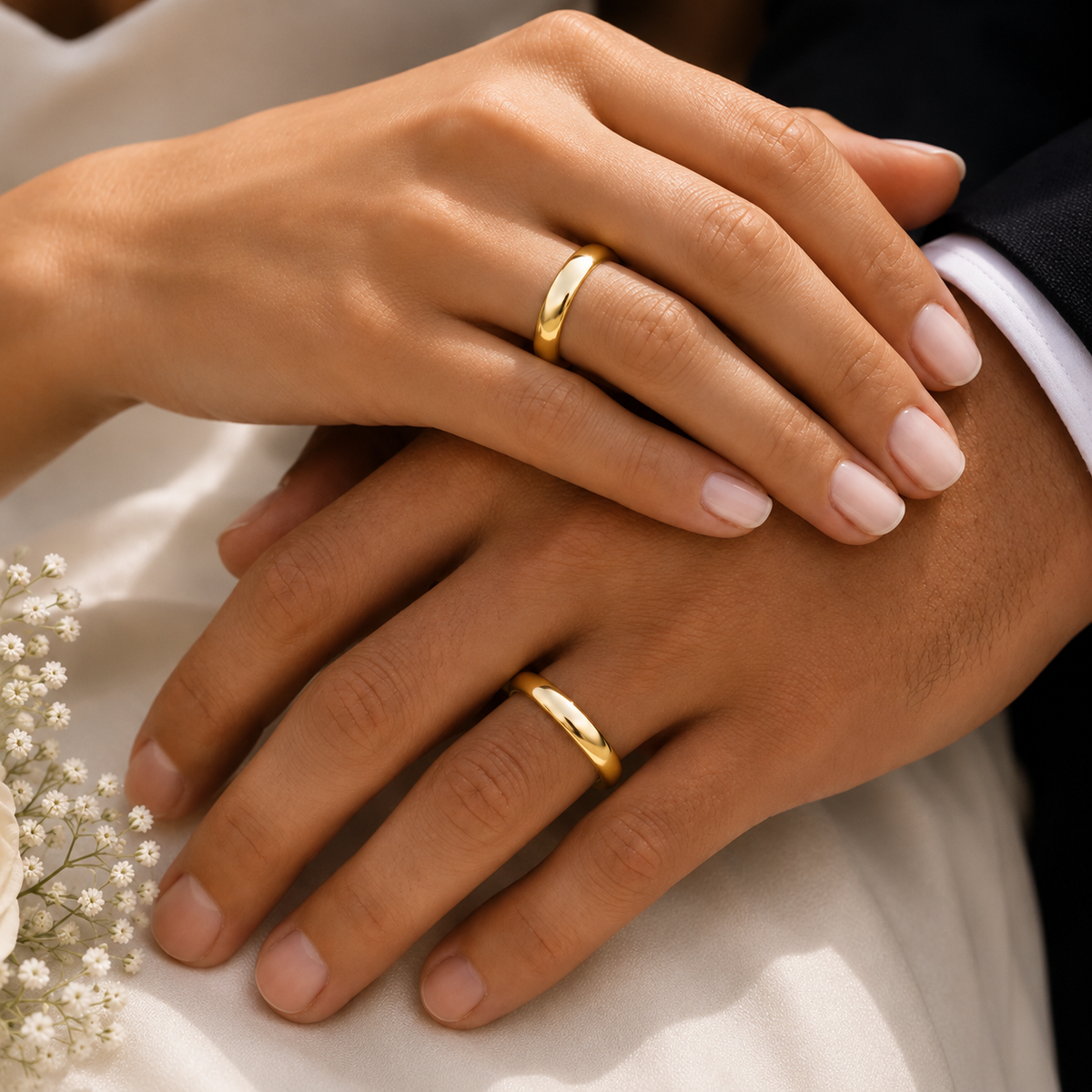 Argollas Matrimonio Media Caña- Oro Amarillo