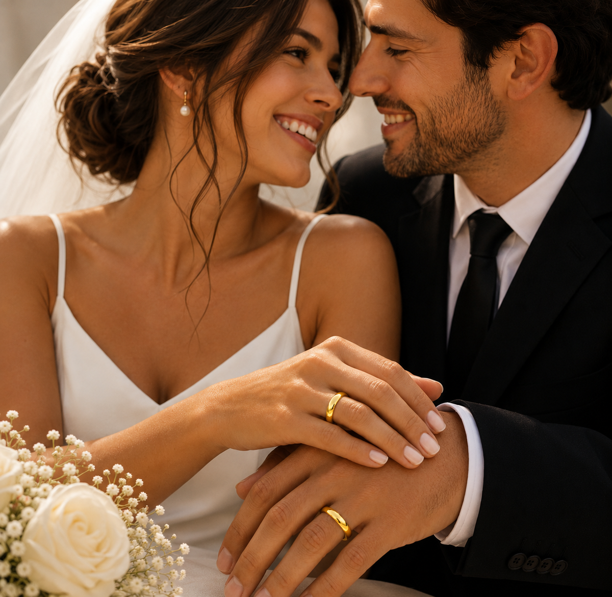 Argollas Matrimonio Media Caña- Oro Amarillo
