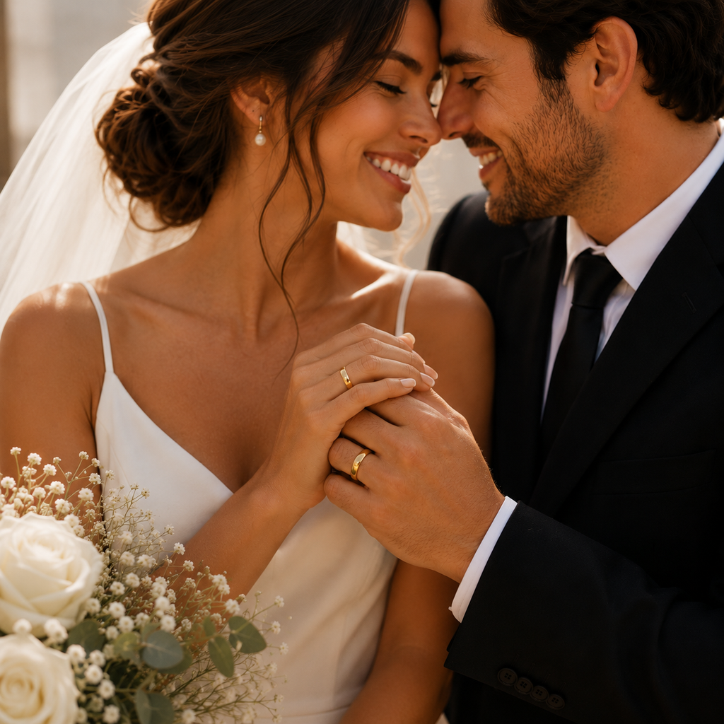 Argollas Matrimonio Media Caña- Oro Dorado