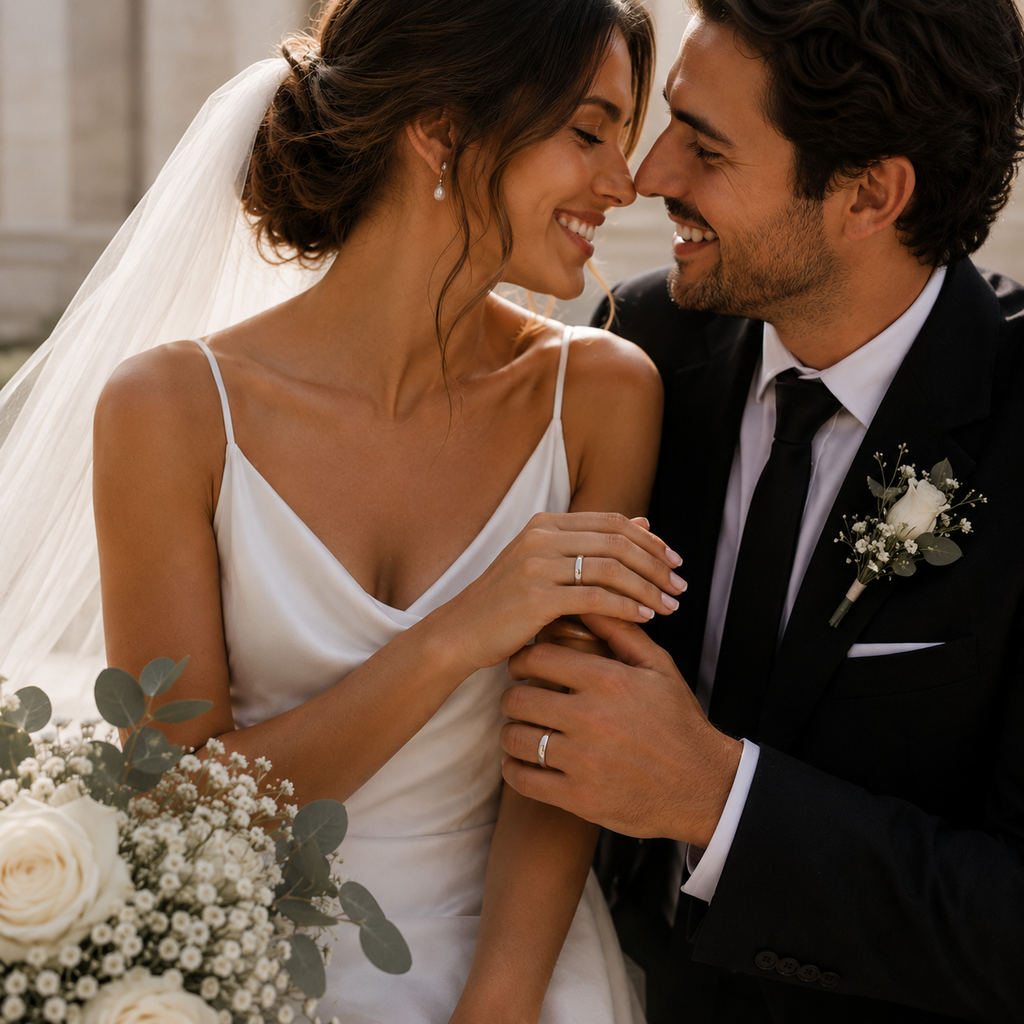Argollas Matrimonio Inglés- Oro Blanco