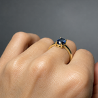Anillo Silver Gold Plated Ajustable Turquoise