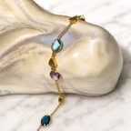 Pulsera Plata Gold Multipiedras