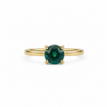 Anillo Silver Gold Plated Esmerald Ajustable