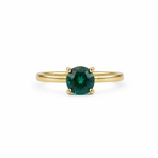 Anillo Silver Gold Plated Esmerald Ajustable