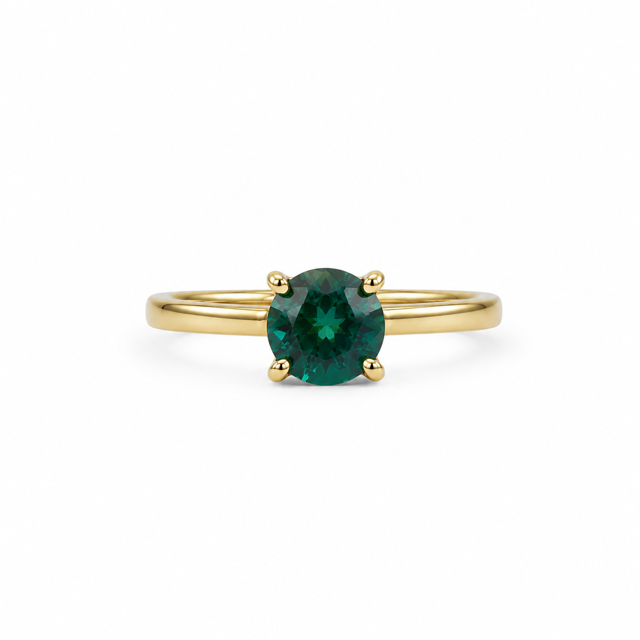 Anillo Silver Gold Plated Esmerald Ajustable