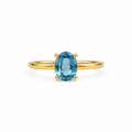 Anillo Silver Gold Plated Ajustable Turquoise