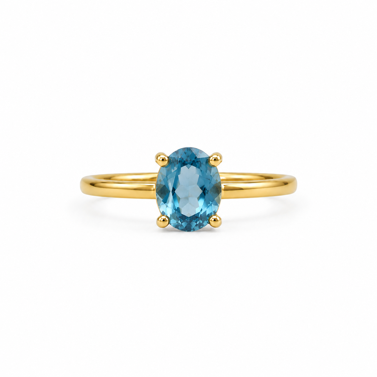 Anillo Silver Gold Plated Ajustable Turquoise