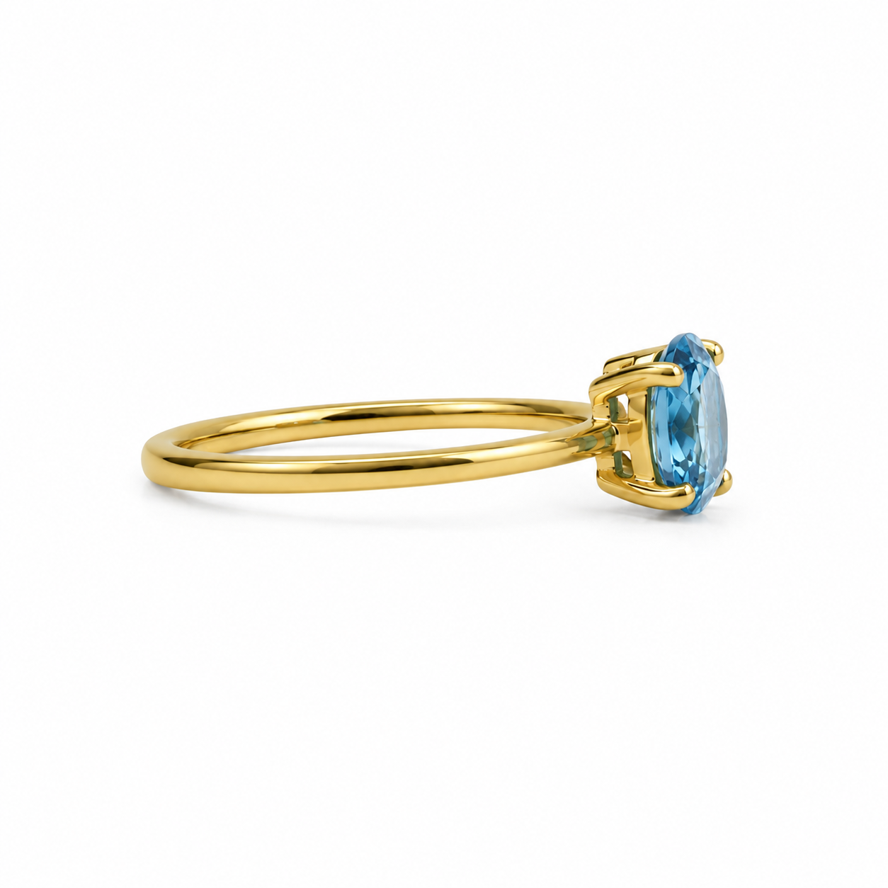Anillo Silver Gold Plated Ajustable Turquoise