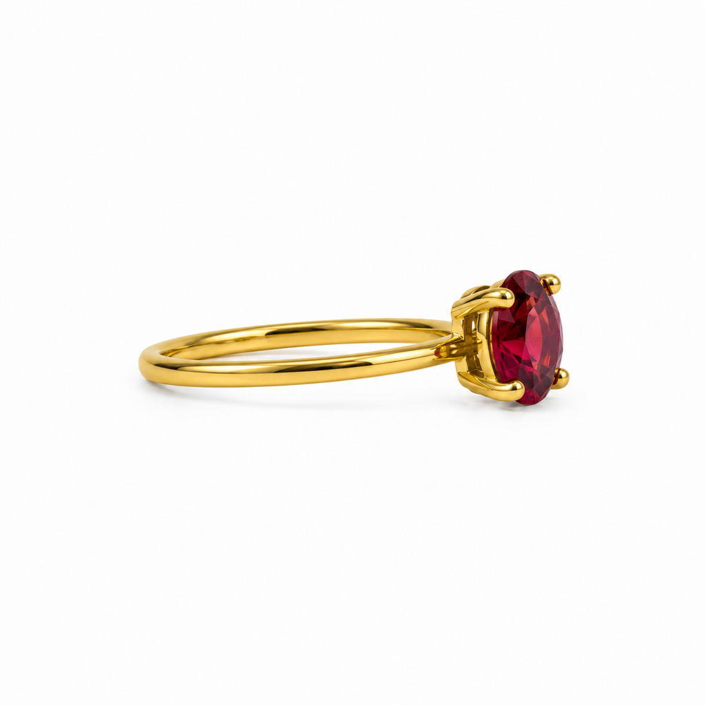 Anillo Silver Gold Plated Rubi Ajustable