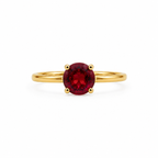 Anillo Silver Gold Plated Rubi Ajustable