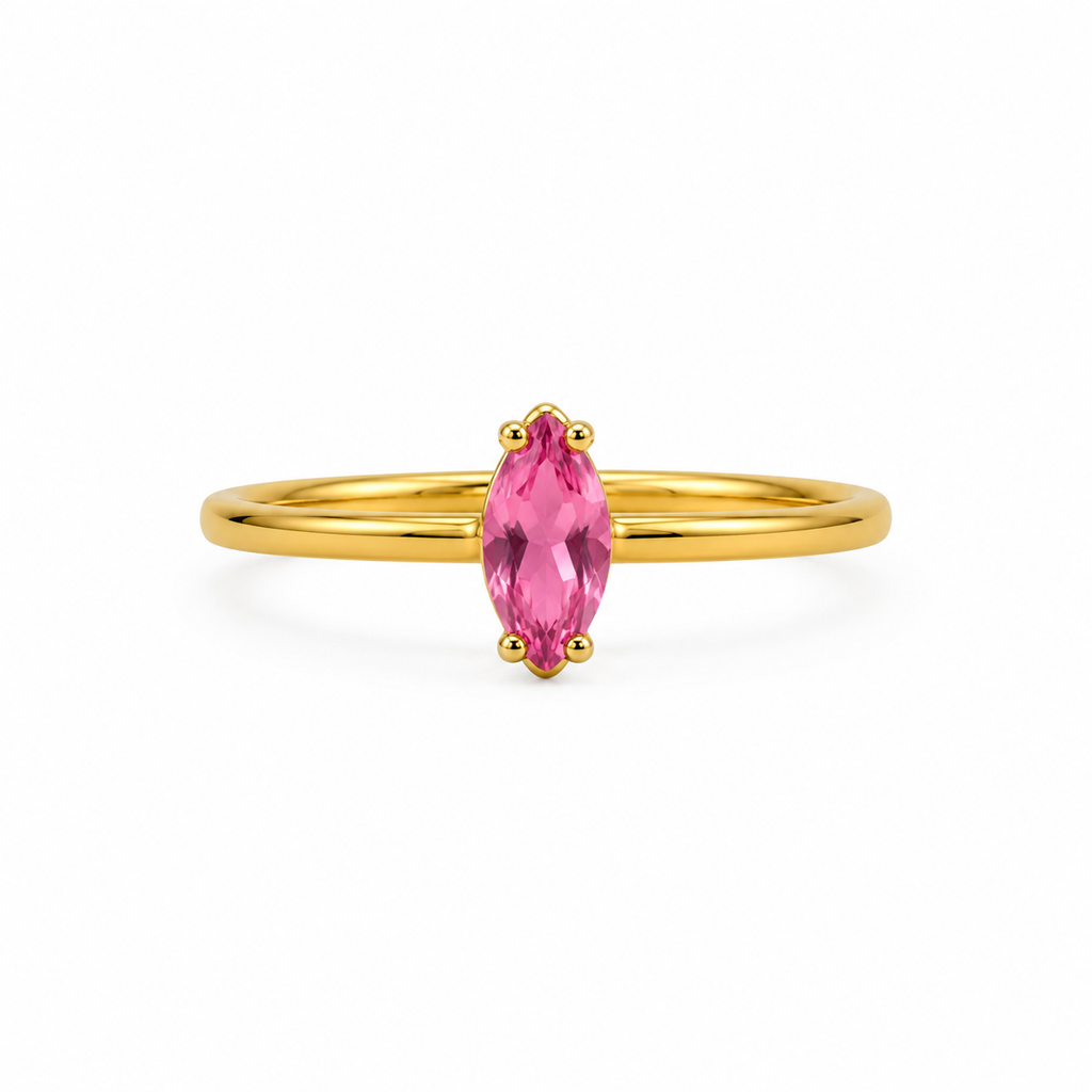 Anillo Silver Gold Plated Rose Ajustable