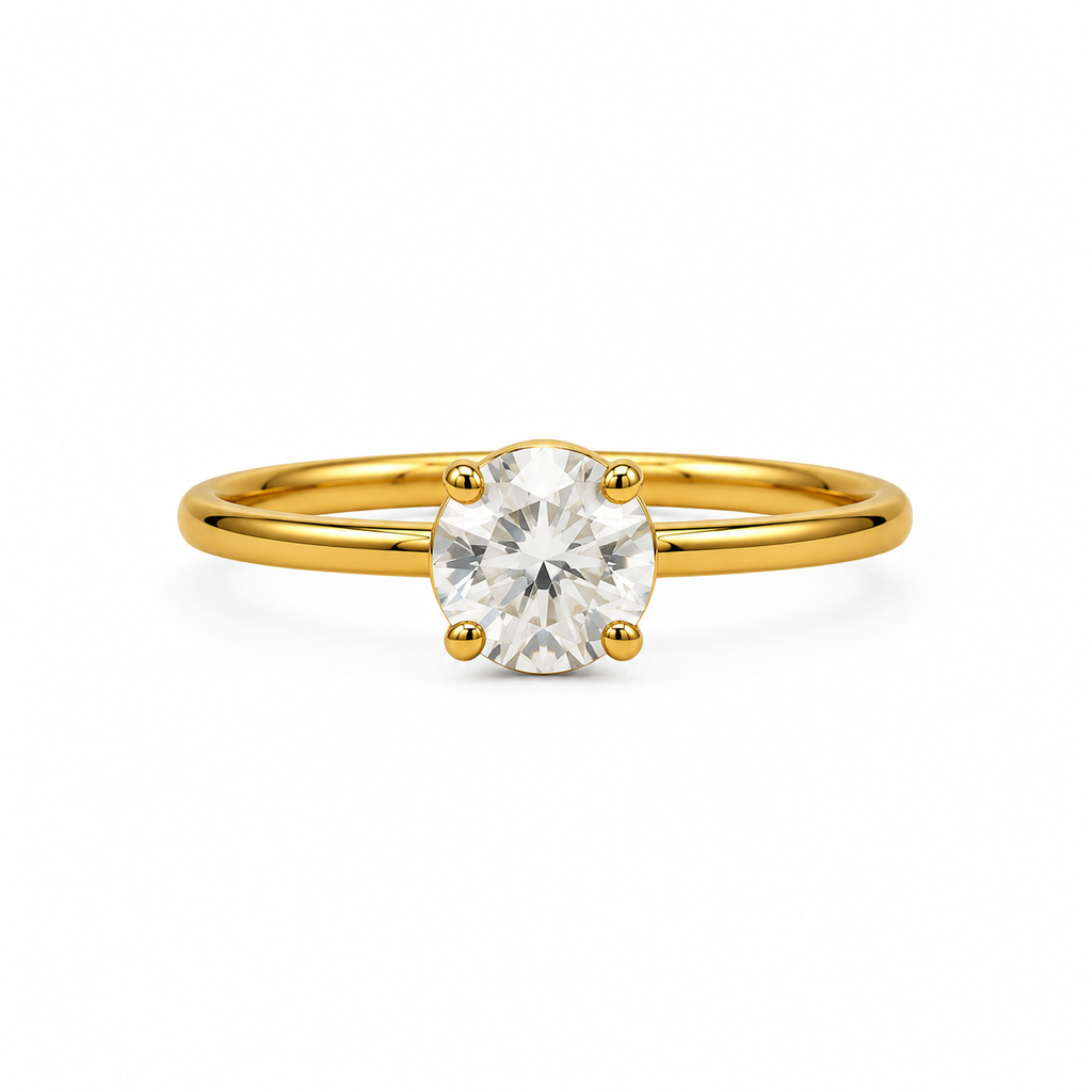 Anillo Silver Gold Plated Circón Ajustable