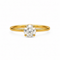 Anillo Silver Gold Plated Circón Ajustable