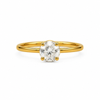 Anillo Silver Gold Plated Circón Ajustable