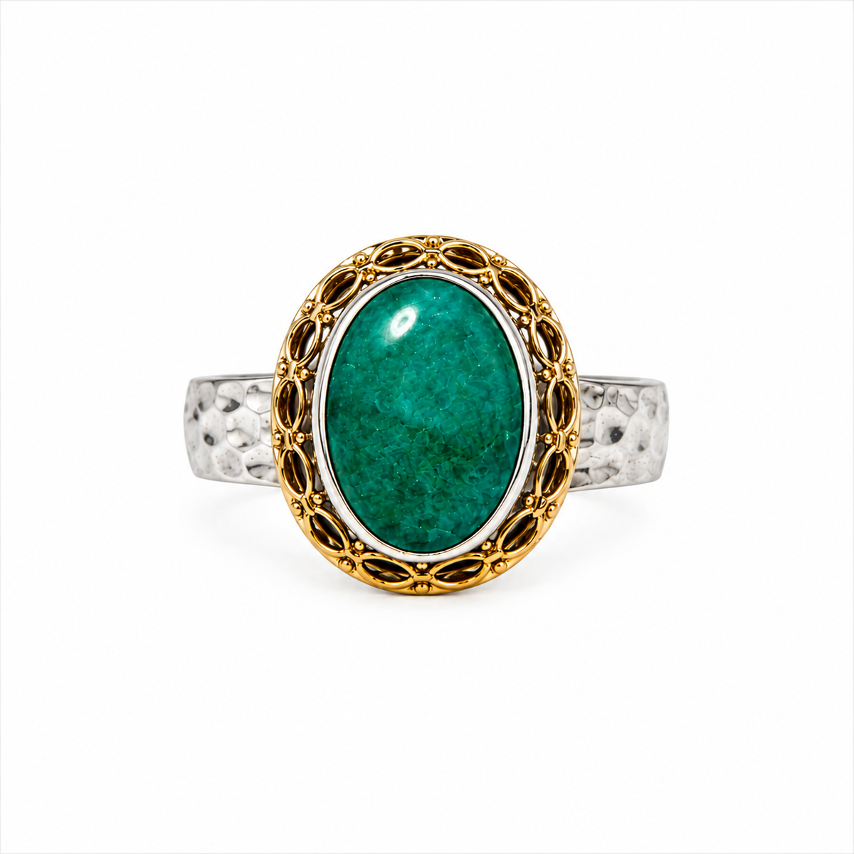 Anillo Plata Piedra Esmeralda