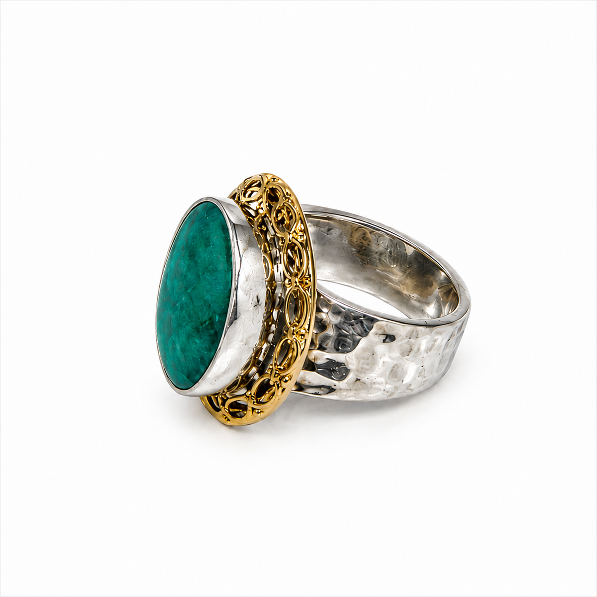 Anillo Plata Piedra Esmeralda