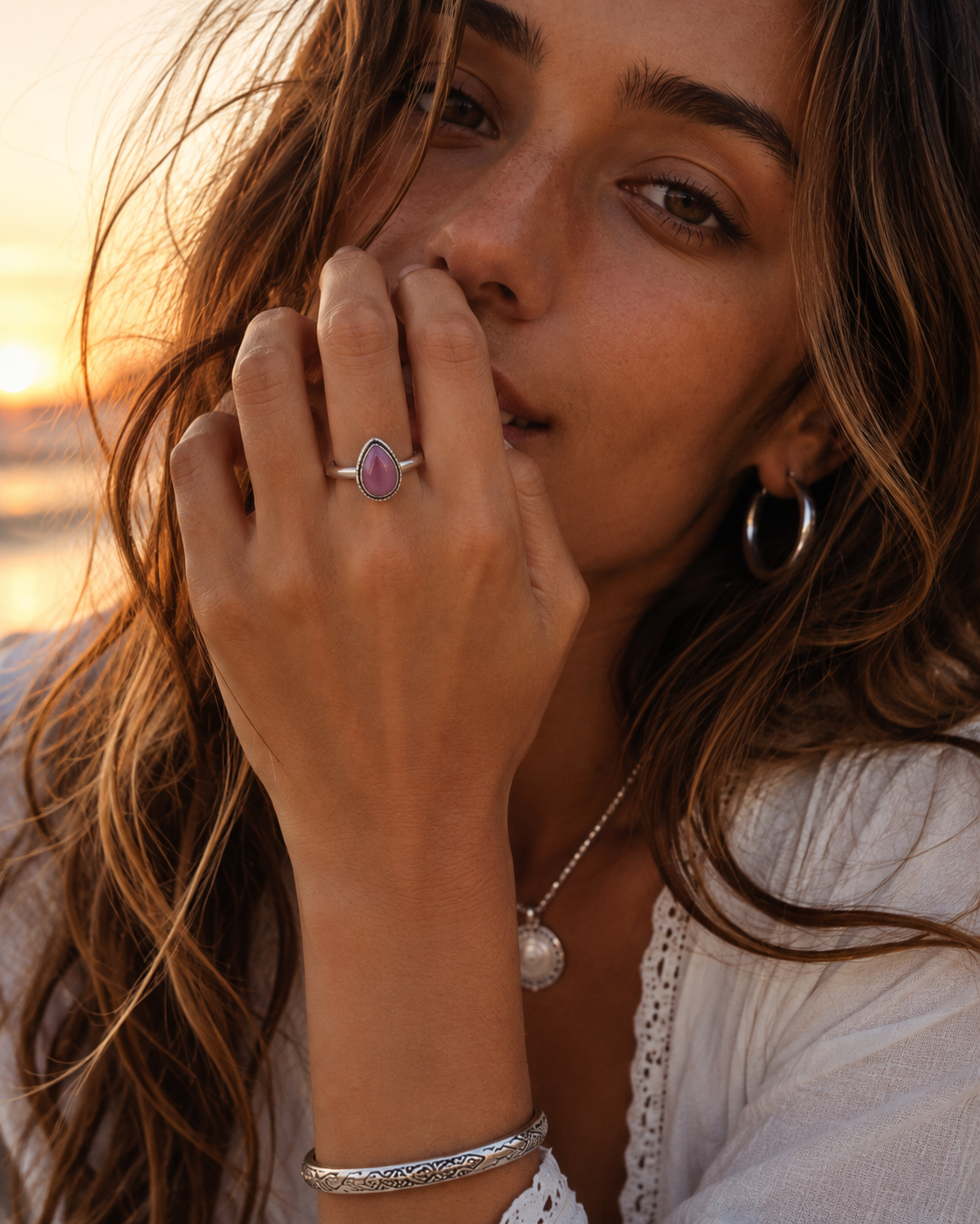 Anillo Cuarzo Rosado