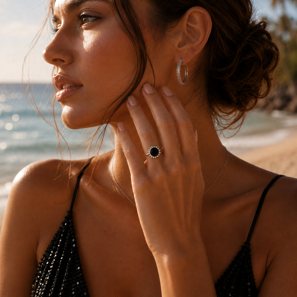 Anillo Black Silver