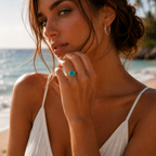 Anillo Turquesa-Cuarzo Reversible