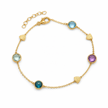 Cargar imagen en el visor de la galería, Pulsera Plata Oro Multipiedras
