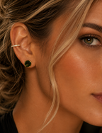 Aros Piedra Circón Gold Black
