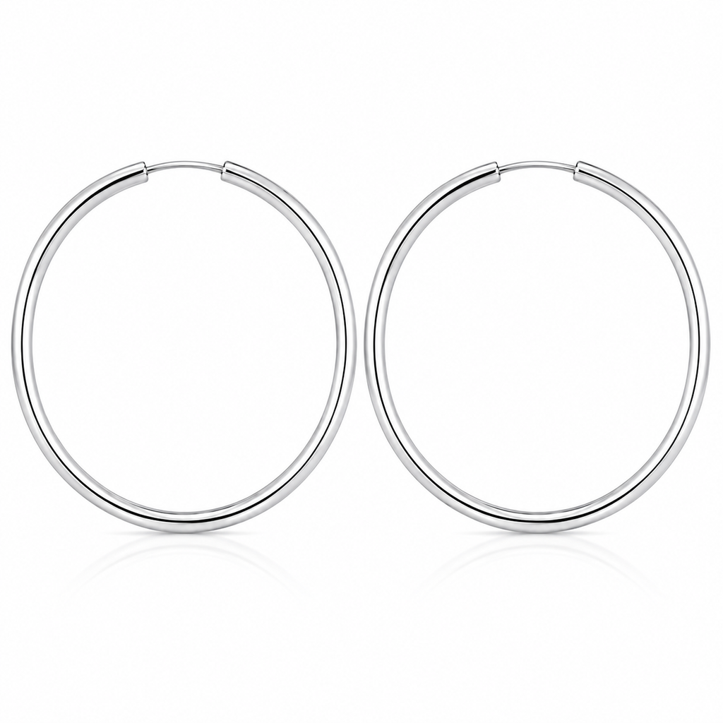 Argollas Plata Tubo L Delgadas