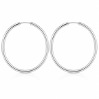 Argollas Plata Tubo L Delgadas