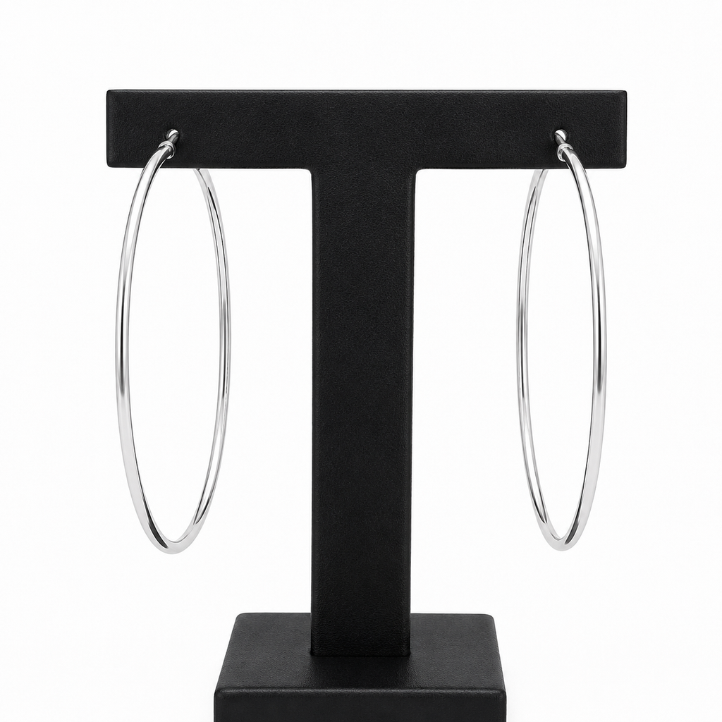 Argollas Plata Tubo L Delgadas