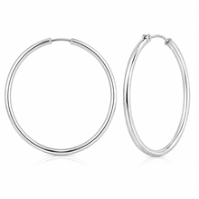 Cargar imagen en el visor de la galería, Argollas Plata Tubo L Delgadas
