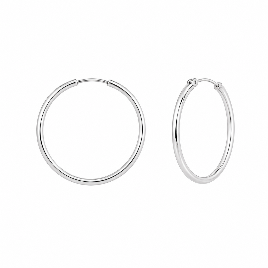 Argollas Plata Tubo Delgadas M