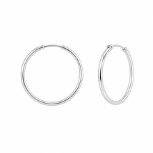 Cargar imagen en el visor de la galería, Argollas Plata Tubo Delgadas M
