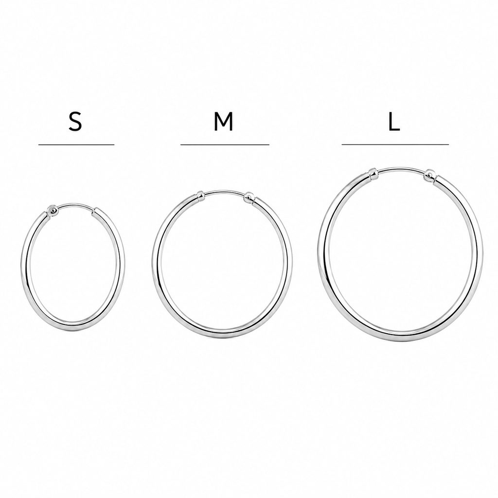 Argollas Plata Tubo Delgadas M