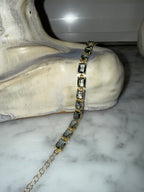 Pulsera Plata Oro Piedra Turquesa