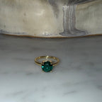 Anillo Silver Gold Plated Esmerald Ajustable