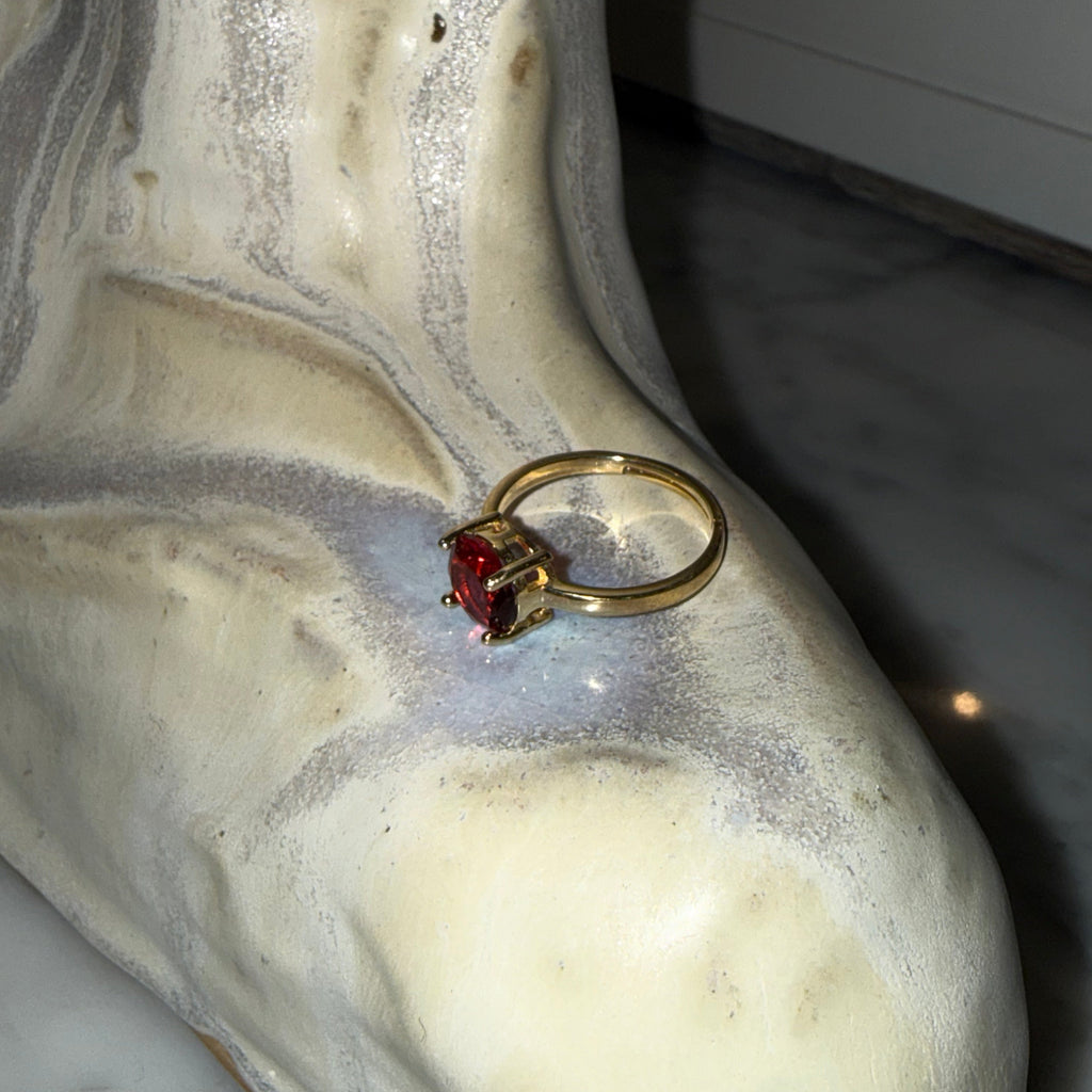 Anillo Silver Gold Plated Rubi Ajustable
