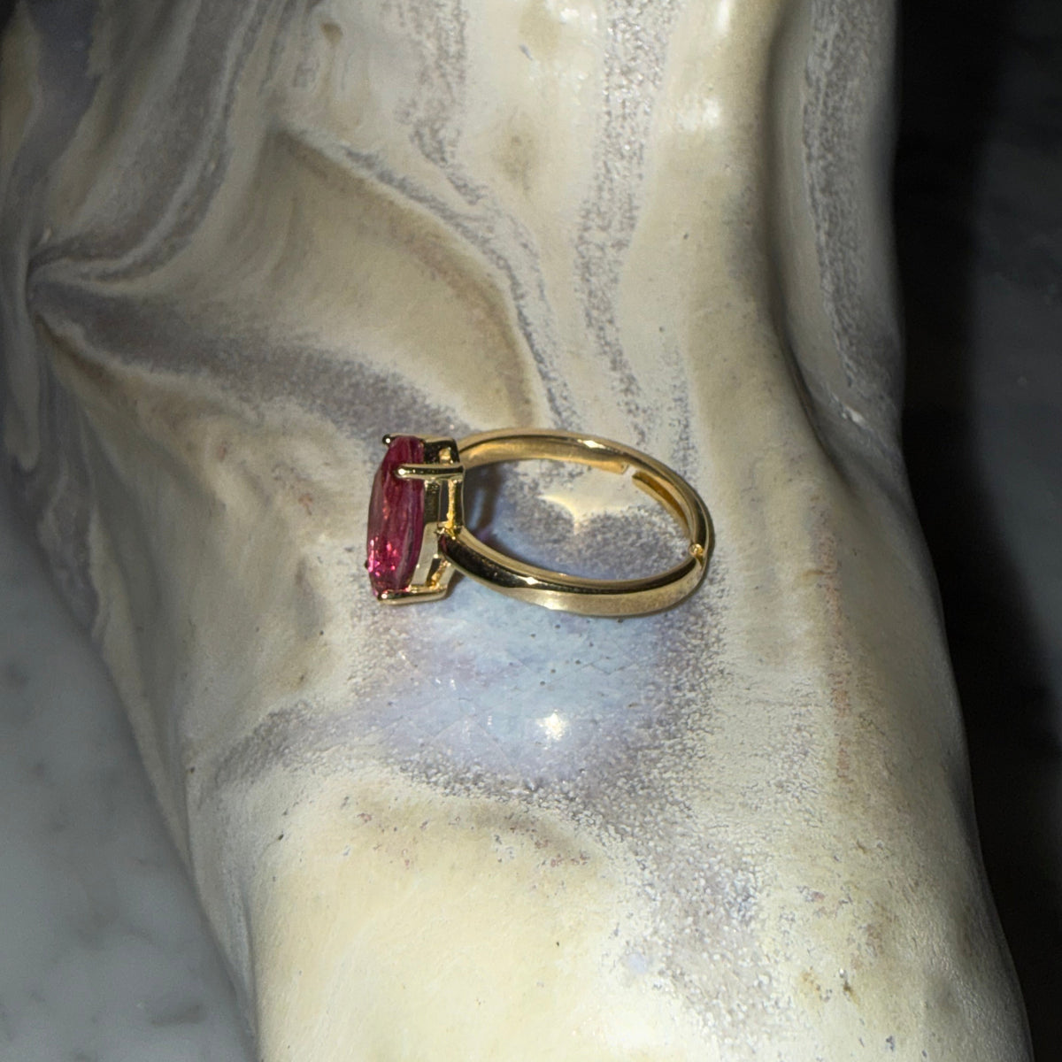 Anillo Silver Gold Plated Rose Ajustable